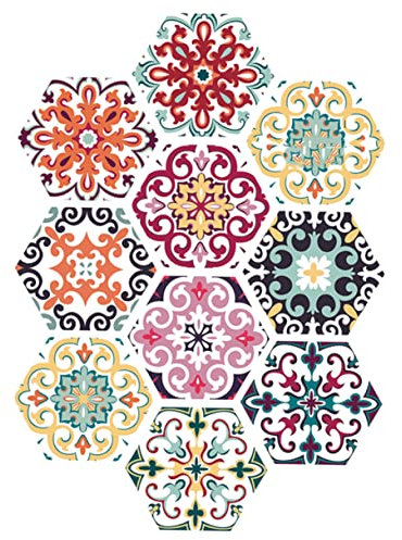 iplusmile Klebefliesen Selbstklebende Fliesen Wasserfest Für Küche Und Bad Fliesenaufkleber Bodenaufkleber Wandfliesenaufkleber Diagonaler Aufkleber Aus Pvc-material Rutschfest Rot-gelb