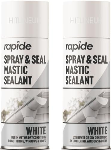 White Leak Sealer Spray - 2 Cans x 400ml - Tough Waterproof Sealant - Ideal for Drain & Plastic Pipe Leaks & Cracks - Instant Repair & Long Lasting Protection - Interior & Exterior Use