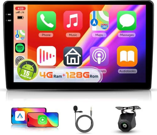 【4+128G】 Hodozzy Carplay Radio Coche para Citroen C5 2008-2017 con GPS/WiFi, Pantalla In-Cell de 10 Pulgadas con Bluetooth 5.0/Android Auto/DSP/Mirror Link/RDS/FM/USB