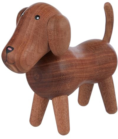 BUTLERS Dekofigur Dackel Buchenholz - Woody Forest - | Farbe Braun - 12x5x11 cm - Statuette für Wohnzimmer & Flur - Skulptur für Couchtisch & Fensterbank