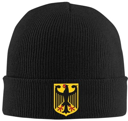 LODMLOER Beanie Mütze Herren Damen - Wappen Der Bundesrepublik Deutschland Wintermütze mit Bündchen Warme Strickmütze - Weiche Dehnbare Unisex - Stylische Urban Streetwear Mütze - Winter
