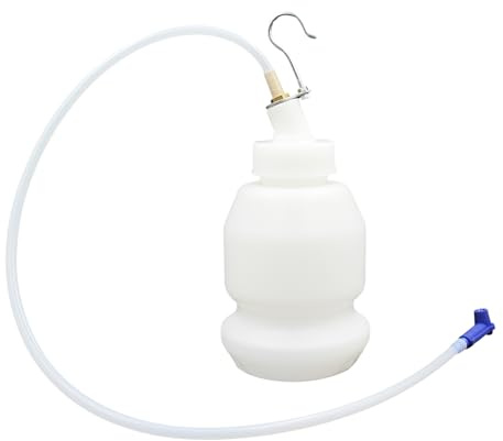 1-Liter-Bremsenentlüftungsflasche, automatischer Bremsflüssigkeitsabsauger mit flexiblem Silikonschlauch und Aufhängehaken – Werkzeug zum Entlüften von Flüssigkeitsbehältern aus
