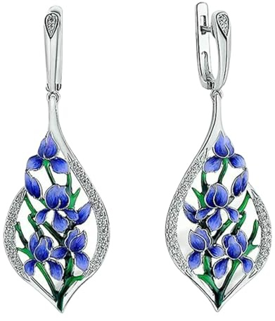 ZCABYBD earrings Orchid Flower Female Antique Literary And Fresh Fashion Accessories