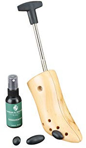 Langer & Messmer ecarteur chaussures pour femmes contre les chaussures ou bottes qui serrent en bois de hêtre et un mécanisme stable en métal incl. assouplisseur cuir chaussure 50 ml TH 37/39,5