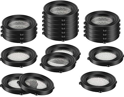 20 Packungen Edelstahl-Filter-Gartenschlauch-Unterlegscheibe, selbstsichernde Laschen, halten die Unterlegscheibe fest im Inneren, mit 40 Maschen für 3/4 Zoll Gartenschlauch und Wasserhahn