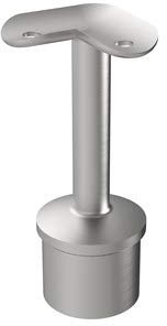 Sellon24® Edelstahl Rohrstütze 90 Grad Handlaufrohrstütze Handlaufhalter Handlaufträger Rundrohr Pfosten Rohrhalter Geländer Eckpfosten Trägerplatte rund 42,4 Treppengeländer Gelaender Handlauf