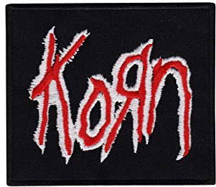SigitasTrading Korn Black Red Metalband Aufnäher Besticktes Patch zum Aufbügeln Applique