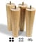 Sopicoz Wood Furniture Legs Set of 4 Tapered Sofa Legs 8 inch Clear Coated for Couch, Recliner, Futon