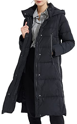 Orolay Veste à Capuche Épaisse en Duvet D'hiver pour Femme Le noir S