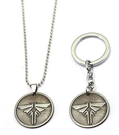 MINTUAN Schlüsselanhänger Key Chain zweiteiliges Spiel The Last of Us Schlüsselanhänger Doppelseitige Firefly Antik Silber Rund Schlüsselanhänger Figuren Chaveiro, Antikes Silber, Einheitsgröße