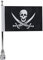 Motorrad-Fahnenmast-Halterung mit Totenkopf-Flagge für Harley Davidson Honda Goldwing CB VTX CBR Yamaha – passend für 1,27 cm runden Gepäckträger