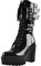 Only maker Damen Plateau Stiefeletten Schnürboots Hablstiefel mit Reßverschluss Lack Schwarz 45 EU