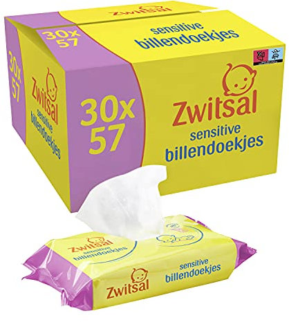 Zwitsal Billendoekjes Sensitive Boîte de 30 packs de 57 pièces