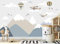 Papier peint photo – Montagnes et avions – Papier peint photo pour chambre d'enfant – Décoration murale (366 x 254 cm) – Poster géant en papier – Colle gratuite pour chambre de garçon