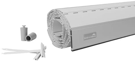 Schellenberg Rolladen Maßanfertigung, PVC Rolladenpanzer, Auswählbar: Breite 50-160 cm, Höhe 100-230 cm, System Mini, Farben Weiß, Grau