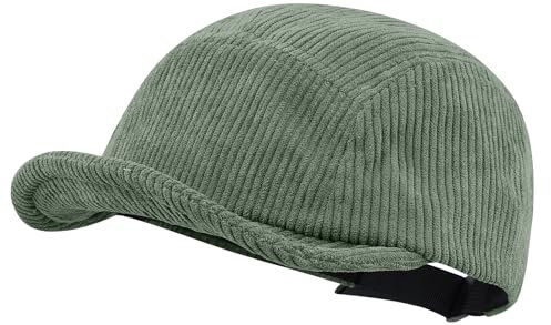 CLAPE 5 Panel Cap Corduroy Short Brim Baseball Cap Basecap Kappe Cap Kurzer Schirm Verstellbar Sport Cappy Polo Trucker Dad Cap