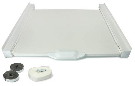 SKL Kit Lavatrice Asciugatrice Universale, Bianco, 60x60cm, Acciaio Inossidabile, Elettrico, Ripiano Scorrevole