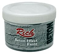 Rich Beton Effektpaste 350g, Graue Betonoptik für 3D-Wasserbasiert für dekorative Arbeiten, Natürlicher Beton-Effekt, Einfache Anwendung, Trocknungszeit 2-4 Stunden