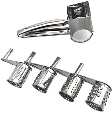 MagiDeal Râpe à Fromage Rotative pour la Cuisine, Râpe à Fromage en Acier Inoxydable avec 4 Tambours, Râpe Rotative Manuelle Facile à Nettoyer Pour Parmesan