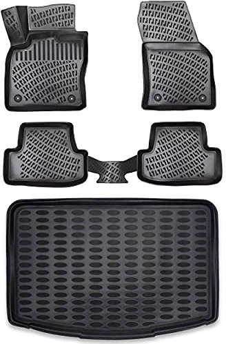 ELMASLINE Gummimatten & Kofferraumwanne Set für Mercedes E-Klasse W213 ab 2016 (Limousine) | Extra hoher 5cm Rand