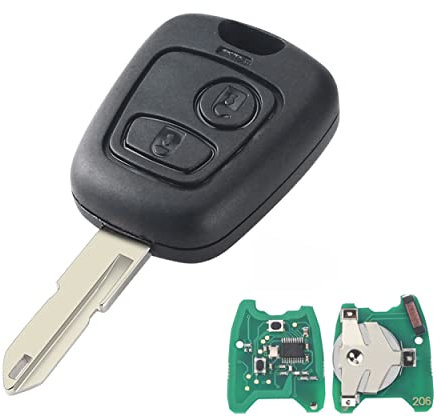 Heart Horse 2 Tasti Guscio per Chiave Telecomando per Peugeot 206 306 405, Ricambio Cover Telecomandi Auto Chiave Guscio con ASK 433 MHz ID46 chip NE73 lama, Guscio Chiave 206, Chiave Telecomando 306