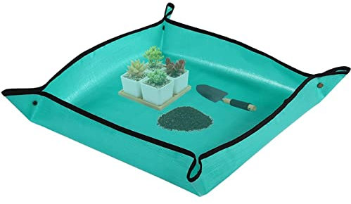 Große Pflanzen-Umtopfmatte, große erhöhte Gartenbeete, wasserdichte Pflanz-Matte, Umpflanz-Topfschale für Innen- und Außenbereich, Garten, Pflanzenpflege, 100 cm x 100 cm