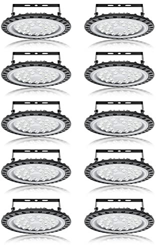 wowspeed 100W LED UFO Industrial Lamp,10000LM Hallenstrahler LED, 6000-6500K Kaltweiß LED Industrielampe,Beam Angle 120° Workshop Lighting,IP67 Wasserdicht Industrie Strahler Werkstattlampe