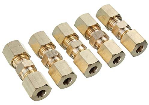 Lot de 5 raccords de ligne de frein hydraulique en laiton pour voiture, connecteurs de tuyau de frein hydraulique de 1,9 cm OD