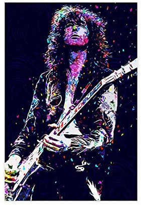Jimmy Page Musik-Poster, Musikkunst, Promi-Poster, 17 Leinwand-Poster, Wandkunst, Dekordruck, Gemälde für Wohnzimmer, Schlafzimmer, Dekoration, ungerahmt: 30 x 45 cm