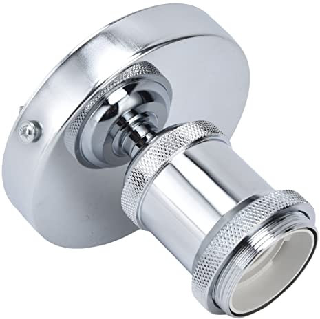 Fafeicy Portalámparas roscado E26 E27, portalámparas de Techo de 100-240V, portalámparas Vintage con Accesorios para Cocina, Dormitorio, Sala de Estar Plata