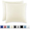 REDKEY Kissenbezug 80x80 cm 2er Set Kopfkissenbezug mit Reißverschluss - Kissenhülle aus gebürstetem Mikrofaser für Kissen,Waschbar bis 40°C Creme