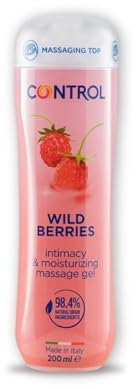 CONTROL Wild Berries Gel Massaggio 3 in 1 All'aroma di Fragoline di Bosco con 98,1% di ingredienti naturali - 100% Made in Italy - 200 ml