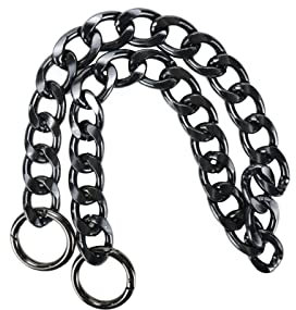 Curqia Ersatz-Kettenriemen aus Metall, flach, 60 cm, Schwarz