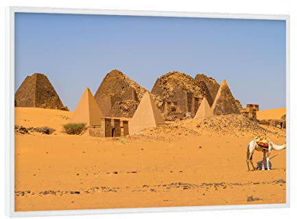 artboxONE Poster mit weißem Rahmen 18x13 cm Architektur Meroes Pyramiden - Bild Pyramide meroe nubien