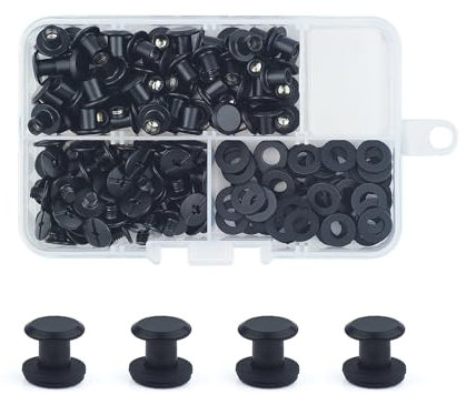 JJWNMLL 60 Set Chicago Screw Post M5x6mm Kit de vis de reliure (Noir mat)
