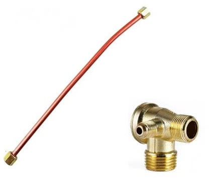 Tube d'échappement 200 mm avec clapet Anti-Retour en Alliage de Zinc à 3 Ports pour compresseur d'air