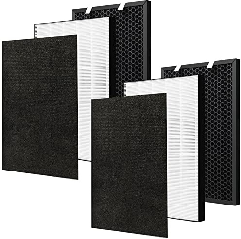 2 Sets Air220 Air320 Filter Ersatz kompatibel mit Bissell Air320 Air220 2768A 2609A Luftreiniger, inklusive echtem HEPA-Filter + Vorfilter und Aktivkohlefilter, Vergleichs-Teilenummer 2677, 2678, 2804