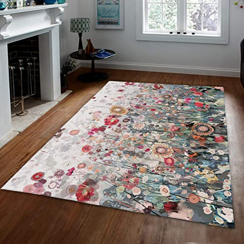 Wewoo Home rutschfeste Teppiche, großer rechteckiger Spielteppich für Kinderzimmer, Klassische Blume Ölgemälde Muster Druckteppich weich flauschig 160x230cm