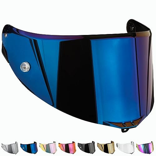 Everalo Kompatibel mit Agv Race 2 Visier - Race 3 - Pista - Pista Gp - Pista Gpr - Pista Gp RR - Corsa - Corsa R - Gt Veloce - Veloce S - Helmvisier Pinlock und Tearoff Ready (Blau)