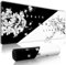 Black And White Cherry Blossom large Mouse Mat Gaming,Mouse Mat Large Mouse Pad Gaming, 31.5x11.8in Keyboard Mousemat Desk Mat With 3mm Non-Slip Base,Mousepad For Gaming Office Work