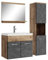 Badplaats B.V. Badezimmer Badmöbel Set Montreal 60cm Waschbecken Kastanien Eiche mit Dunkle Grau - Unterschrank Hochschrank Waschtisch Möbel