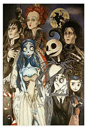 RIKCAT Tim Burton Leinwandposter Edward mit Scherenhänden, Schlafzimmerdekoration, Sportlandschaft, Büro, Raumdekoration, Geschenk, ungerahmt, 30 x 45 cm