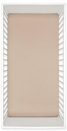 emma & noah Baby und Kinder Spannbettlaken, 70x140 cm, Musselin Spannbetttuch für Kinderbett, 100% Bio-Baumwolle, Atmungsaktiv und Kuschelig für Jungen und Mädchen (Sand)