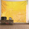 CEVAN Wandbehang Om XXL Wanddekoration Graffiti-Wand Wandbehang Cozy Großes Strandtuch Kunst Dekorationen Decke Wandbehang Stoff Gelb 350x250cm