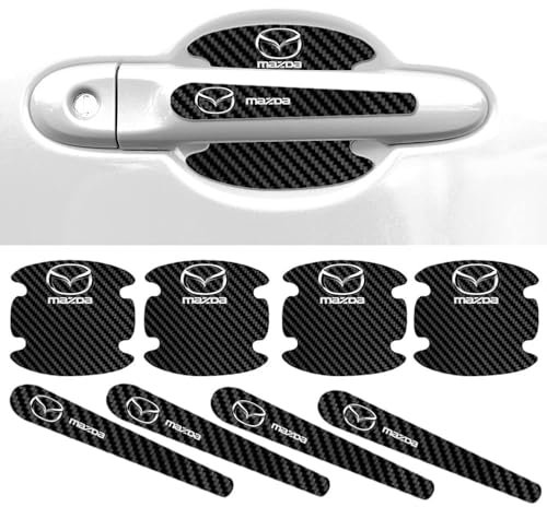 QWEERASS 8Pcs Car Door Handle Scratch Protector, for Mazda MX-5 MX-30 Axela RF ND B-Series Biante Bongo BT-50 Car Door Handle Protective Film Waterproof Anti-Scratch Sticker