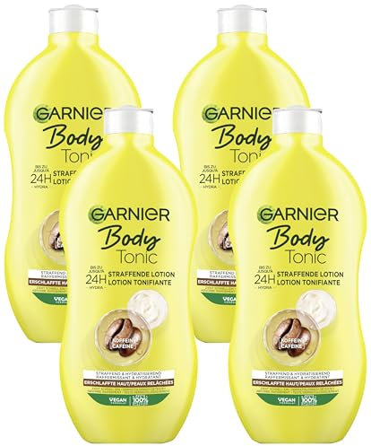 Garnier straffende Feuchtigkeits-Lotion, bis zu 24h Feuchtigkeit, strafft, Garnier Body Tonic, 400 ml (Packung mit 4)