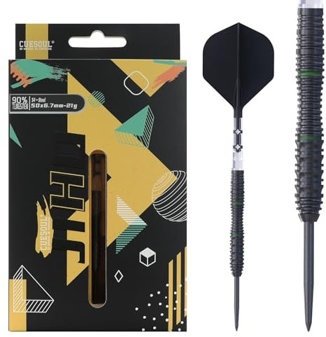 CUESOUL JIHO S4 21 g Stahlspitze, 90% Wolfram-Dart-Set mit Titanbeschichtung und vereinheitlichendem ROST T19 Flight