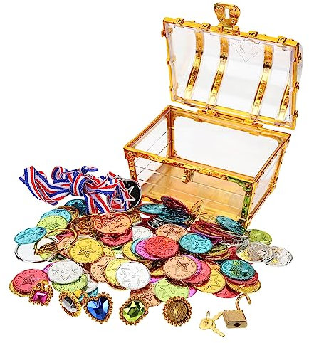 BESTonZON 1 Set Piratenschatz Kinderschatzkiste Schatzkiste Für Kinder Preise Piratenkiste Schatzkiste Spielzeug Kleine Schatzkiste Plastikschatztruhe Klassenzimmer Schatztruhe