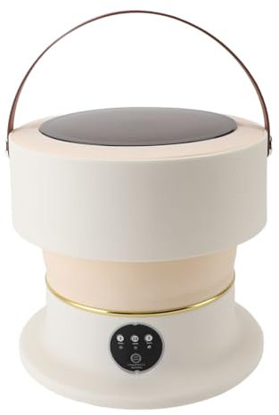 Machine à Laver Pliable, Mini Machine à Laver 8 L, Machine à Laver Portable avec Sèche-linge Rotatif pour Camping, Voyage, Appartement, Dortoir, Lave-linge pour (Beige Marron)