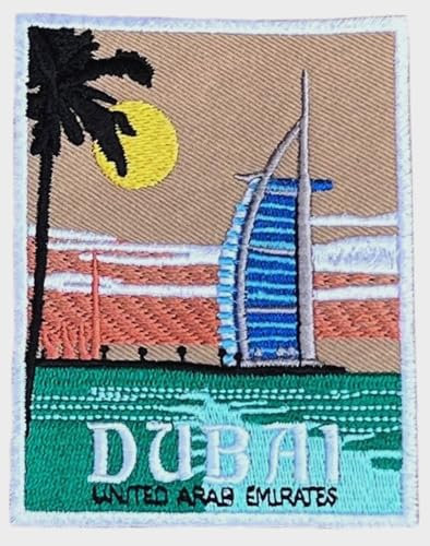 Generic Dubai-Aufnäher (8,9 cm) zum Aufbügeln, Abzeichen für Reisen, Vereinigte Arabische Emirate, VAE, Souvenir, Emblem für Rucksack, Gepäck, Hüte, Taschen, Handwerk, DIY Geschenkflicken, groß